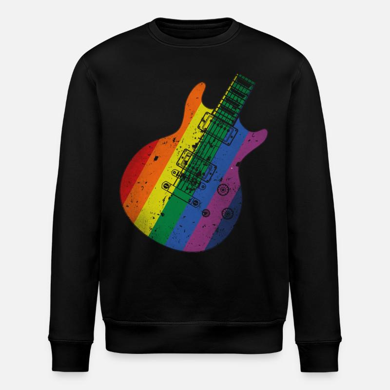 Pride Flag Guitar - Stanley/Stella ROLLER Unisex Organic Sweatshirt - black