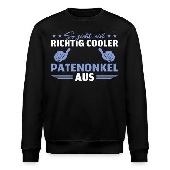 Onkel Cooler Patenonkel Geschenkidee - Stanley/Stella Unisex Bio-Sweatshirt ROLLER - Schwarz - Vorne - Nik (191cm)