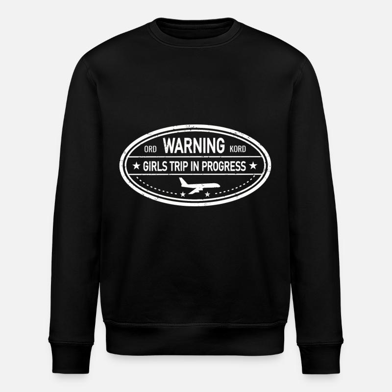 Warning Girls Trip in progress - Stanley/Stella ROLLER Unisex Organic Sweatshirt - black