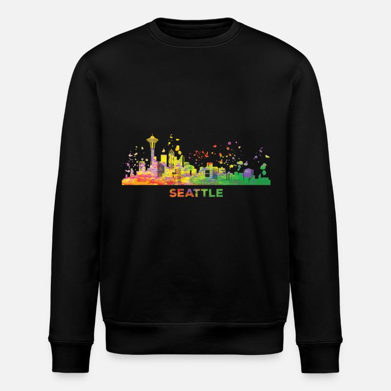 Skyline de Seattle, Seattle - Sweat bio ROLLER Stanley/Stella Unisexe - noir
