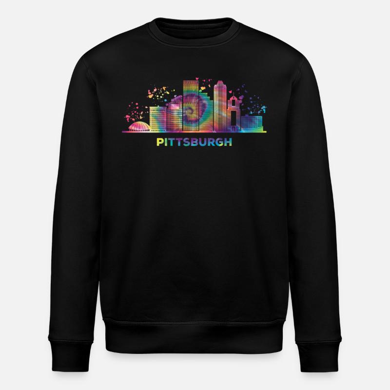 Pittsburgher Skyline Pittsburgh - Stanley/Stella Unisex Bio-Sweatshirt ROLLER - Schwarz