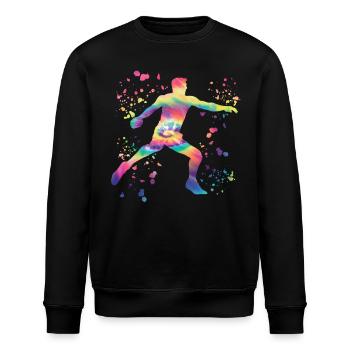 Diskuswerfer Colorsplash Diskuswurf - Stanley/Stella Unisex Bio-Sweatshirt ROLLER - Schwarz - Vorne - Nik (191cm)