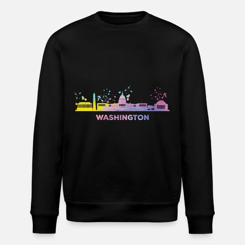 Washingtoner Skyline Washington - Stanley/Stella Unisex Bio-Sweatshirt ROLLER - Schwarz
