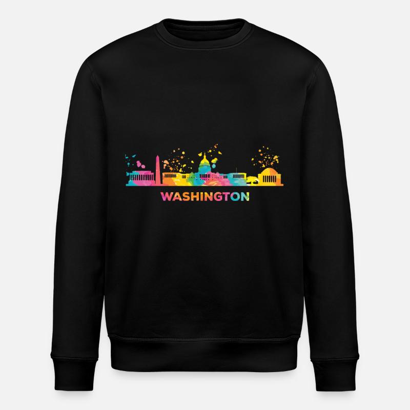 Washingtoner Skyline Washington - Sweat bio ROLLER Stanley/Stella Unisexe - noir