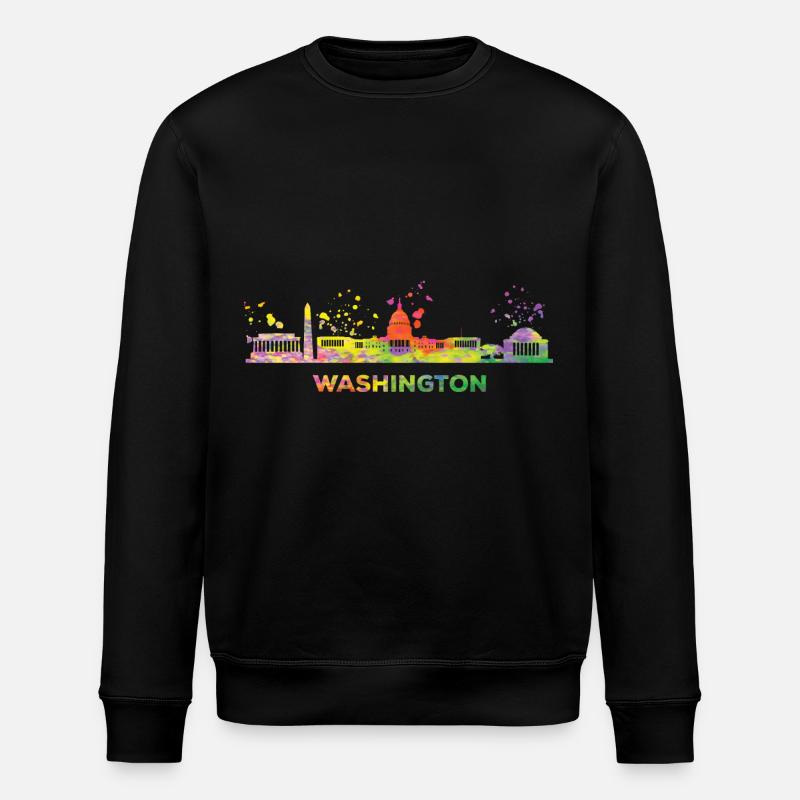 Washingtoner Skyline Washington - Sweat bio ROLLER Stanley/Stella Unisexe - noir