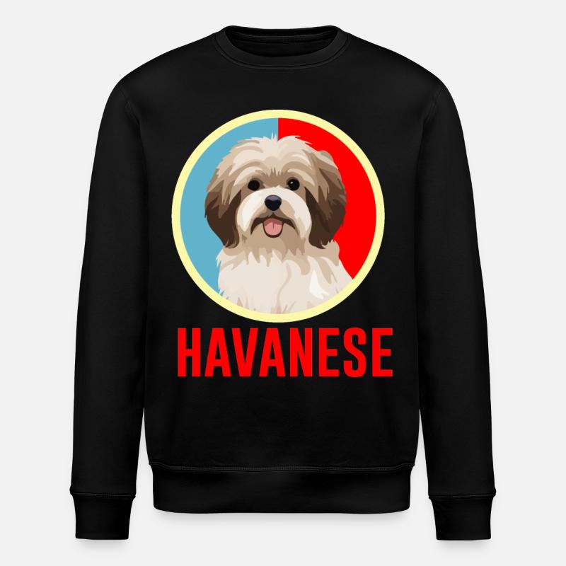 Havaneser Retro - Stanley/Stella Unisex Bio-Sweatshirt ROLLER - Schwarz