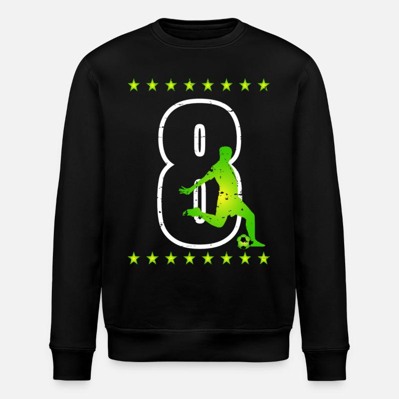 Football maillot numéro 08 - Sweat bio ROLLER Stanley/Stella Unisexe - noir