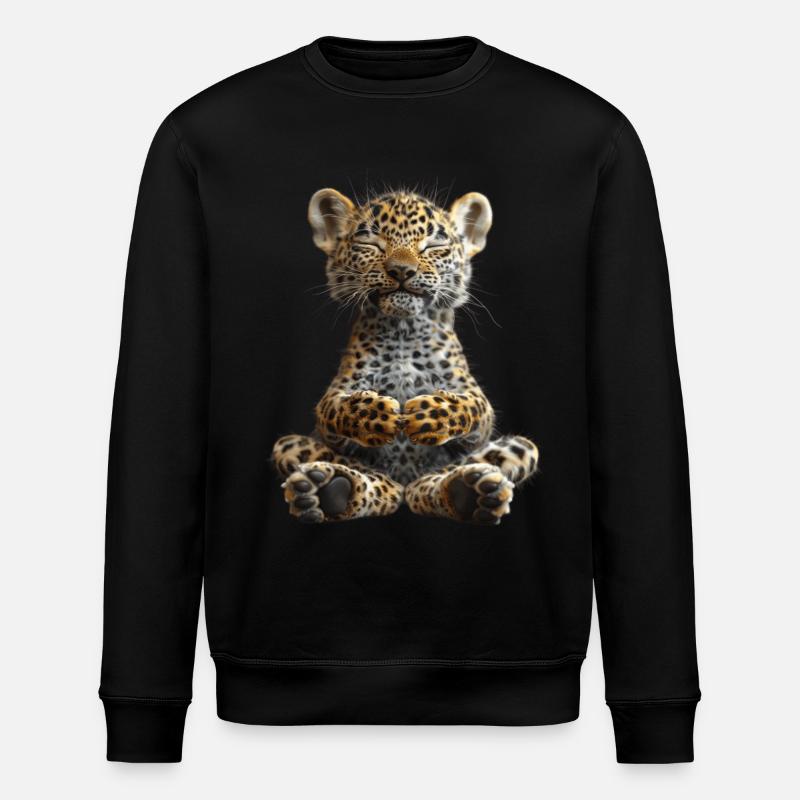 Leopard - Stanley/Stella ROLLER Unisex Organic Sweatshirt - black