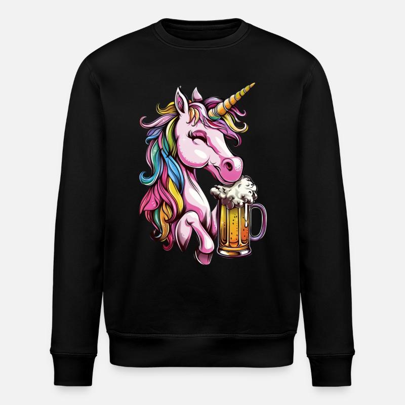 Einhorn - Stanley/Stella Unisex Bio-Sweatshirt ROLLER - Schwarz