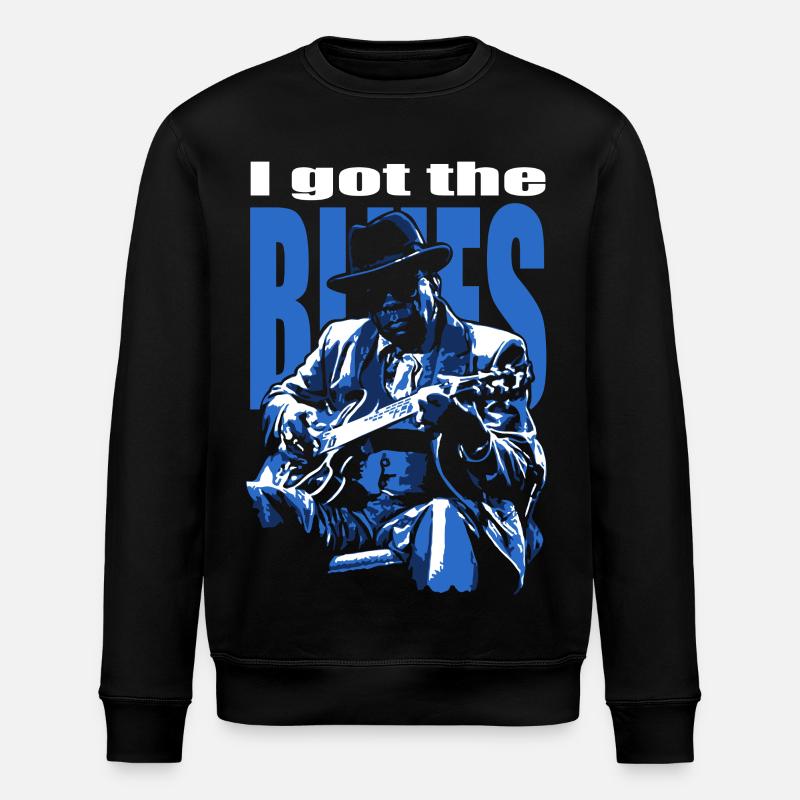 I got the blues - Stanley/Stella ROLLER Unisex Organic Sweatshirt - black