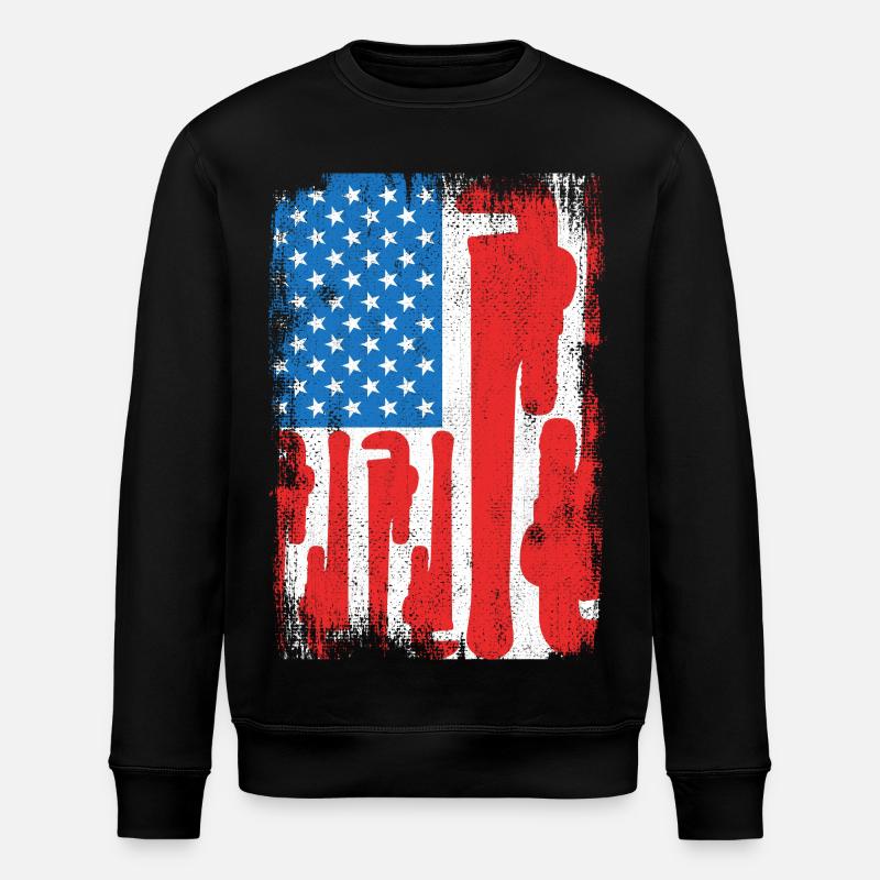 Installateur Drapeau des États-Unis - Sweat bio ROLLER Stanley/Stella Unisexe - noir