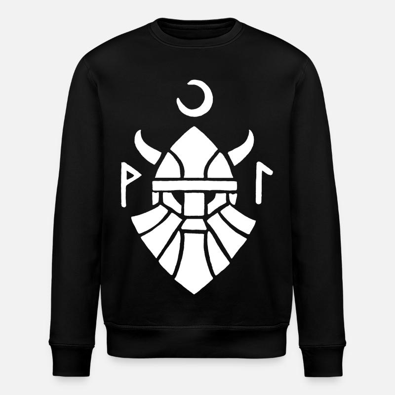 Symbole blanc du guerrier viking - Sweat bio ROLLER Stanley/Stella Unisexe - noir