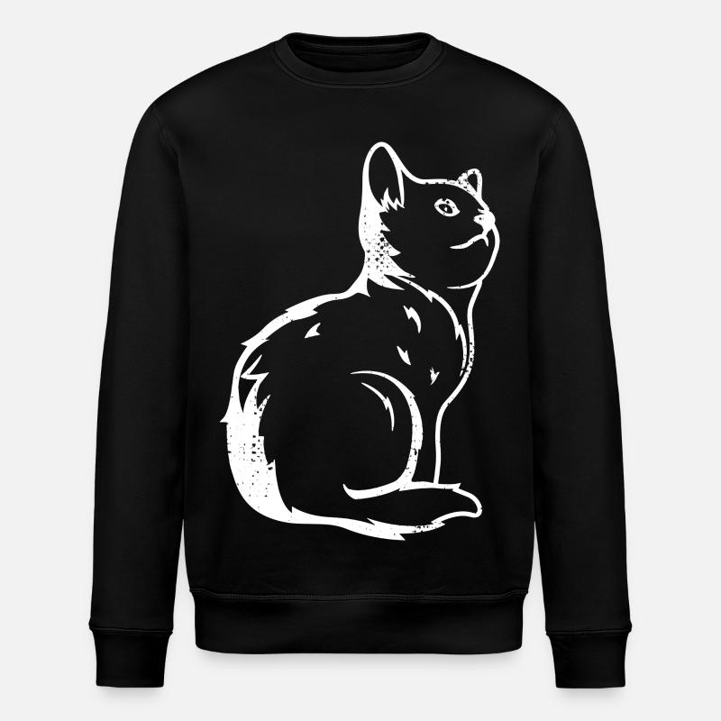 Cat Sketch - Stanley/Stella ROLLER Unisex Organic Sweatshirt - black