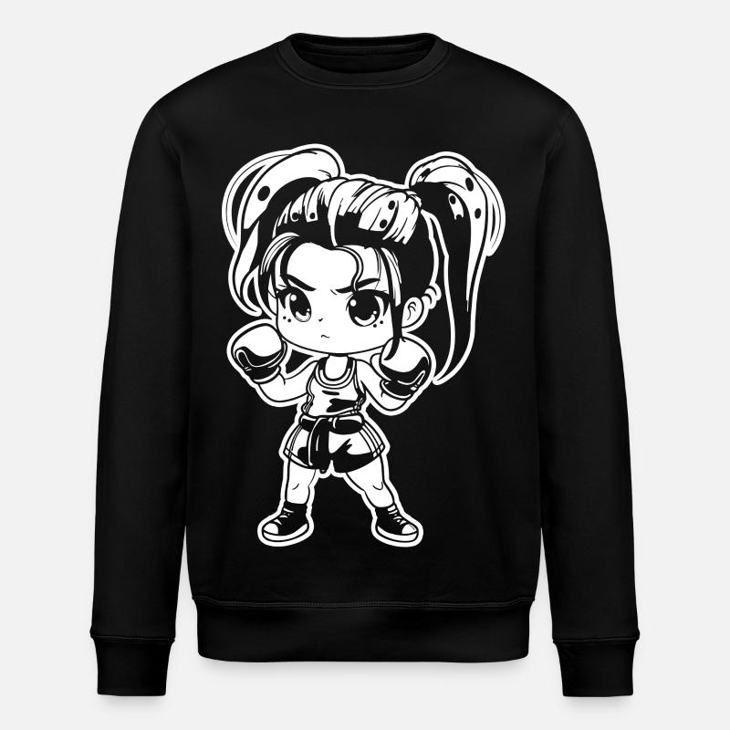 Kickboxerin Manga Stil - Stanley/Stella Unisex Bio-Sweatshirt ROLLER - Schwarz