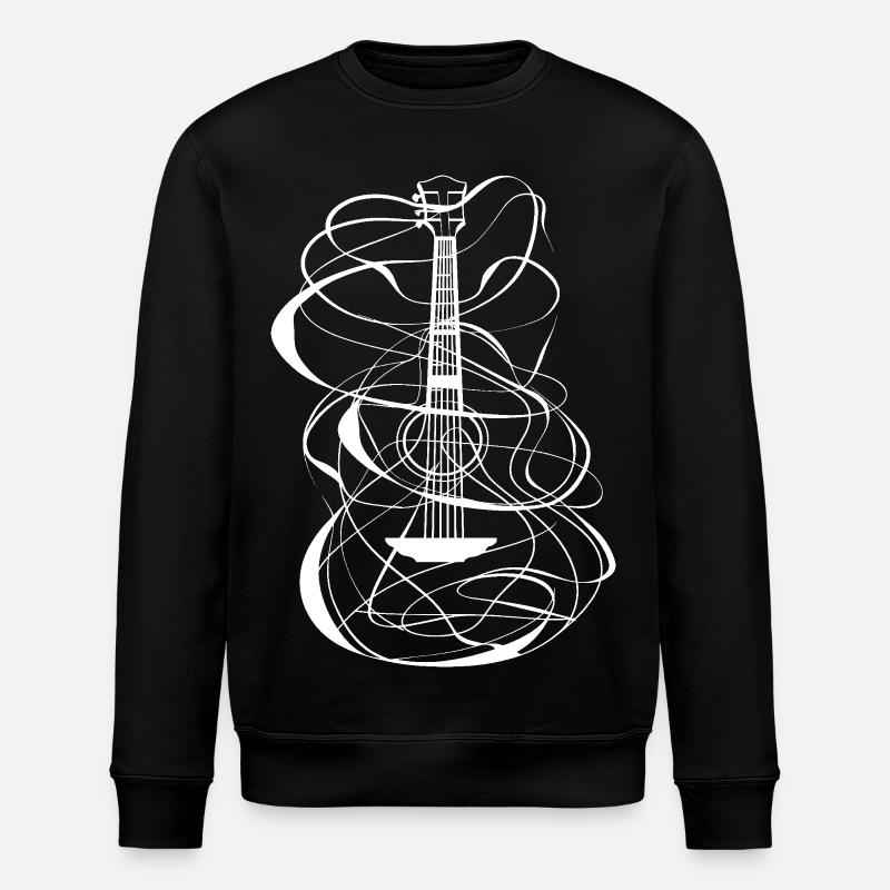 Ukulele Skizze - Stanley/Stella Unisex Bio-Sweatshirt ROLLER - Schwarz
