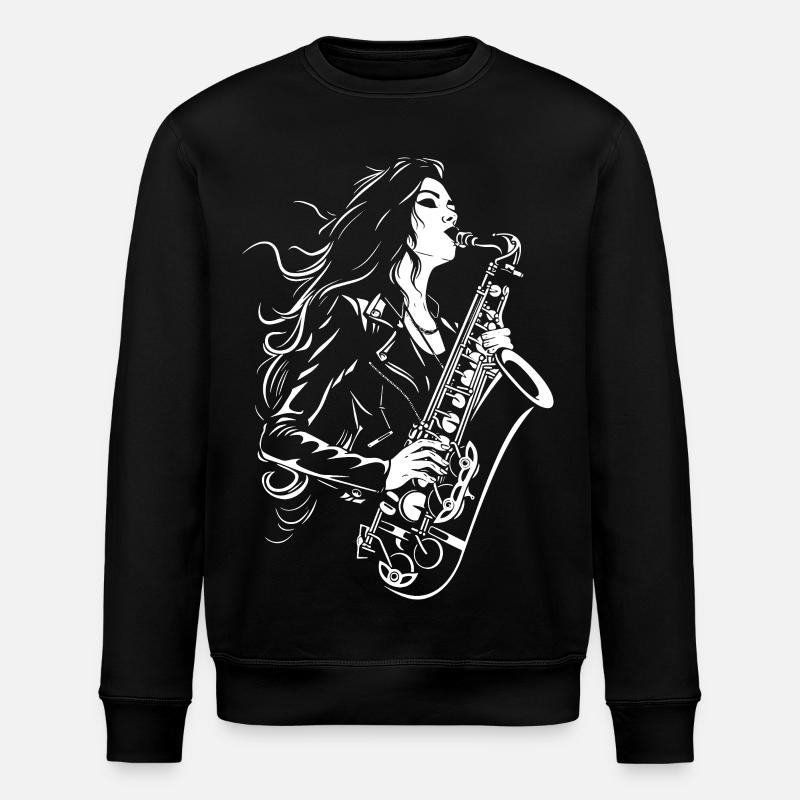 Saxophone player - Stanley/Stella ROLLER Unisex Organic Sweatshirt - black