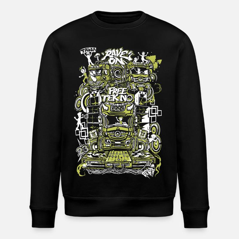 Rave on free TEKNO  - Sweat bio ROLLER Stanley/Stella Unisexe - noir