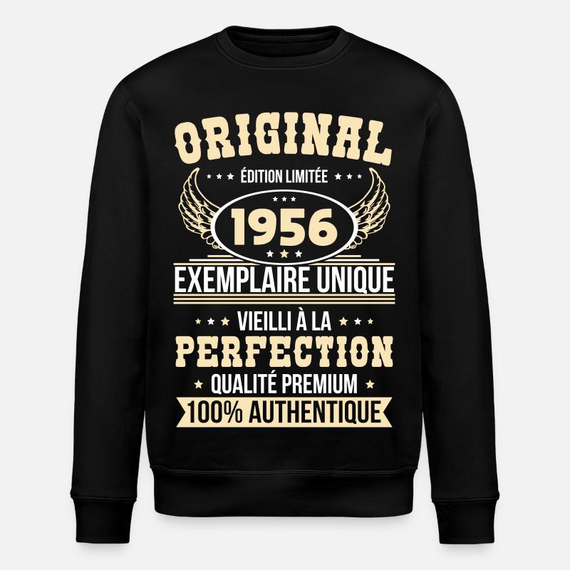 1956 – Exemplaire unique – Qualité premium - Sweat bio ROLLER Stanley/Stella Unisexe - noir