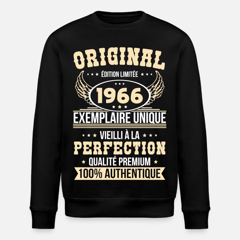 1966 – Einzigartiges Beispiel – Premiumqualität - Stanley/Stella Unisex Bio-Sweatshirt ROLLER - Schwarz