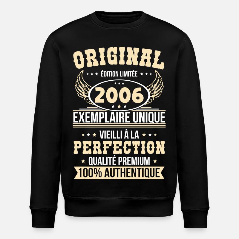 2006 – Unique example – Premium quality - Stanley/Stella ROLLER Unisex Organic Sweatshirt - black