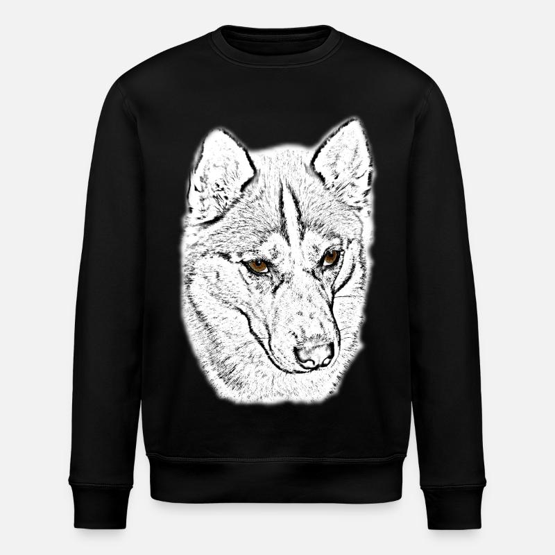 Wolfskopf Line Study - Stanley/Stella ROLLER Unisex Organic Sweatshirt - black