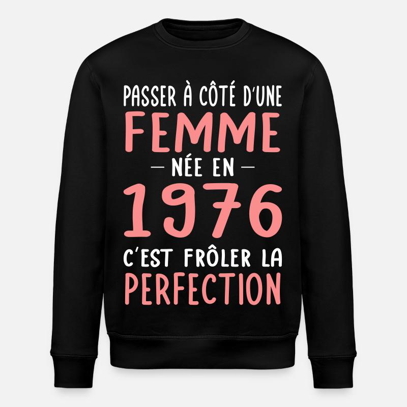 Geboren 1976 – Perfektion nahe - Stanley/Stella Unisex Bio-Sweatshirt ROLLER - Schwarz