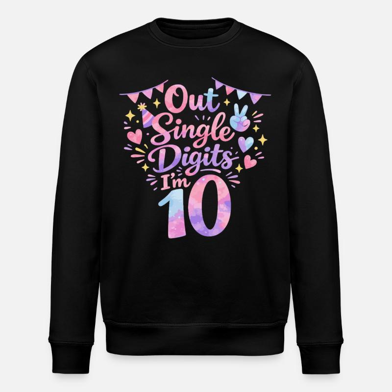Anniversaire 10 ans Fille - Sweat bio ROLLER Stanley/Stella Unisexe - noir