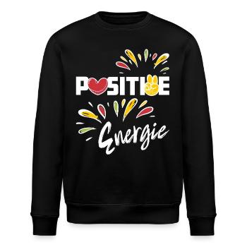 Positive Energie - Optimismus - Positivität - Stanley/Stella Unisex Bio-Sweatshirt ROLLER - Schwarz - Vorne - Nik (191cm)