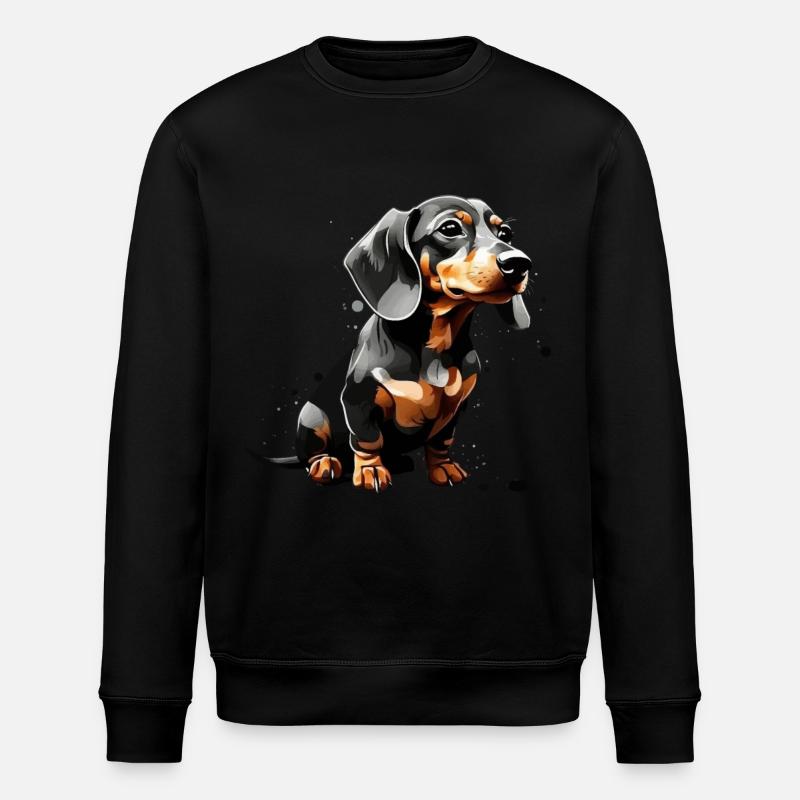 CUTE SHORT-HAIRED DACHSHUND DACHSHUND - Stanley/Stella ROLLER Unisex Organic Sweatshirt - black