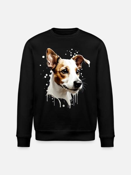 CUTE JACK RUSSEL TERRIER - Stanley/Stella ROLLER Unisex Organic Sweatshirt - black