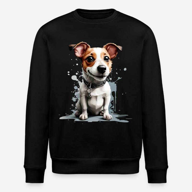 DOG JACK RUSSEL TERRIER - Stanley/Stella ROLLER Unisex Organic Sweatshirt - black