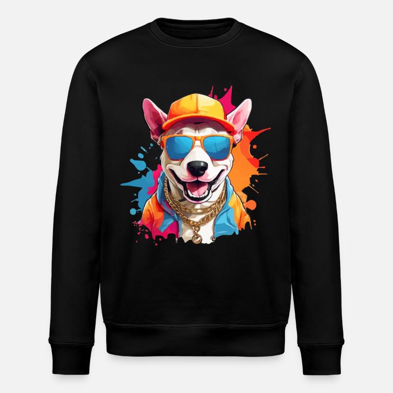 COOL SUMMER BULL TERRIER - Stanley/Stella ROLLER Unisex Organic Sweatshirt - black