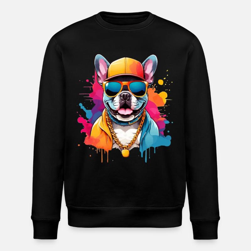 BOULEDOGUE FRANÇAIS D’ÉTÉ FRAIS - Sweat bio ROLLER Stanley/Stella Unisexe - noir