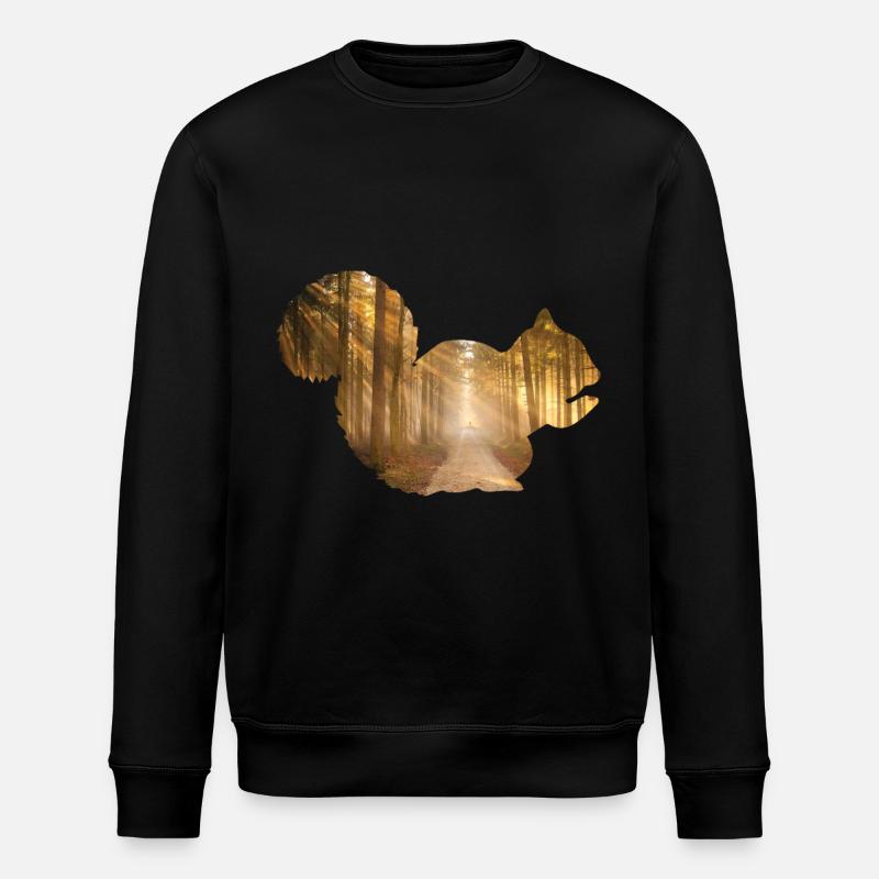 Eichhörnchen Wald - Stanley/Stella Unisex Bio-Sweatshirt ROLLER - Schwarz