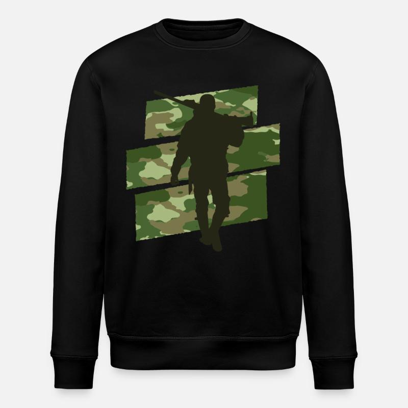 Hunter camouflage - Stanley/Stella ROLLER Unisex Organic Sweatshirt - black