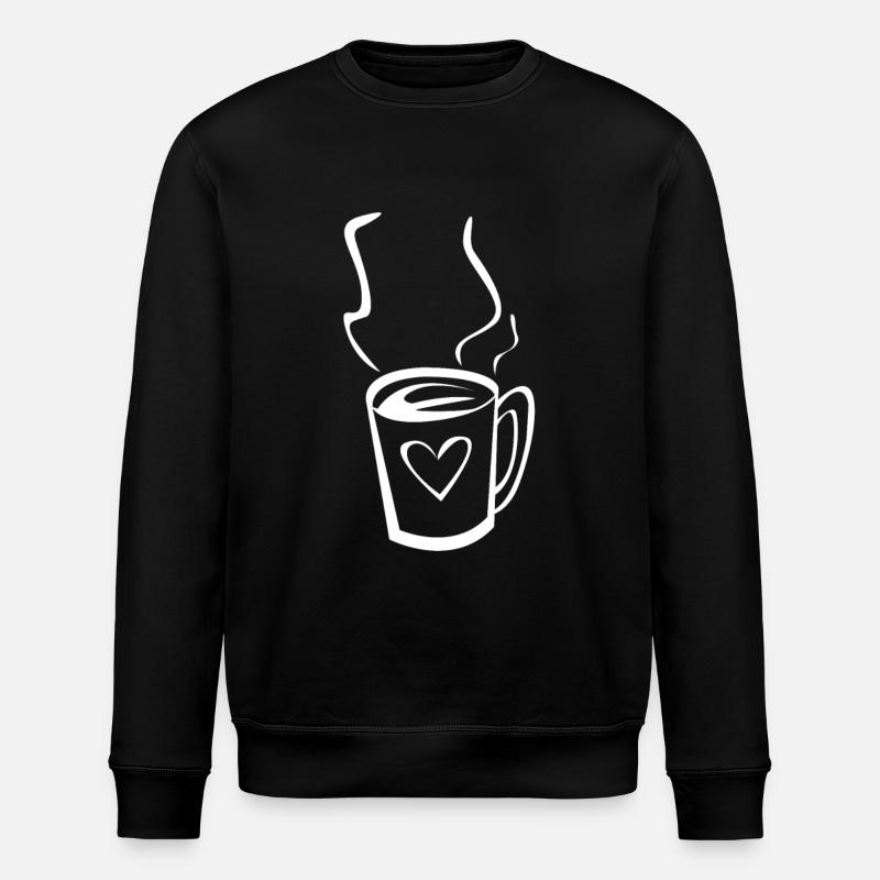 Coffee Illustration - Stanley/Stella ROLLER Unisex Organic Sweatshirt - black