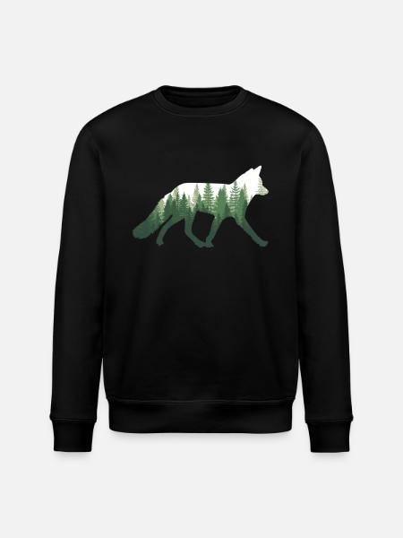 Fox Nature Forest - Stanley/Stella ROLLER Unisex Organic Sweatshirt - black