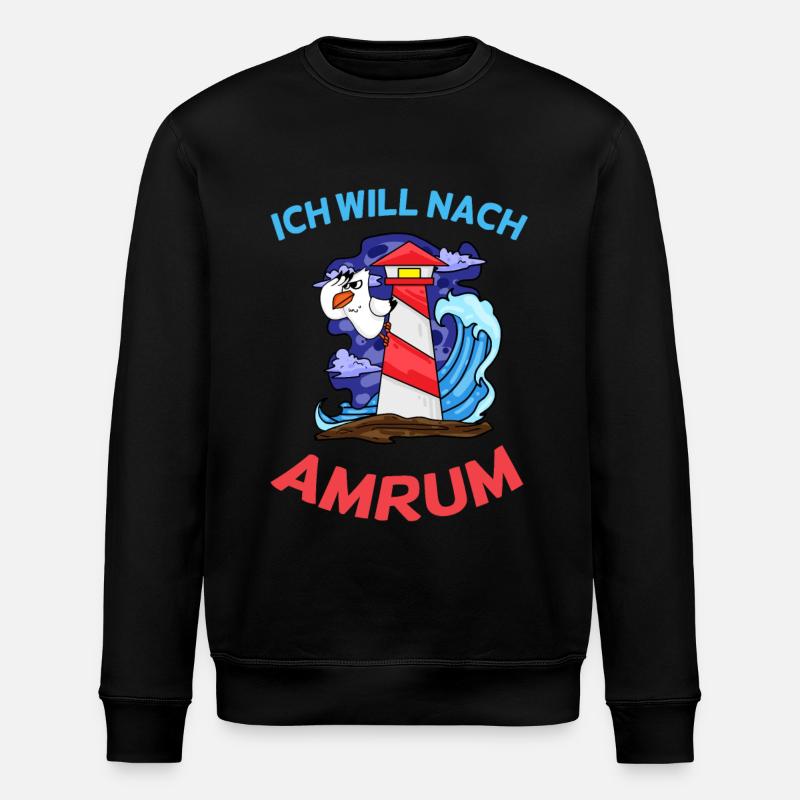 Amrum Nordsee - Stanley/Stella Unisex Bio-Sweatshirt ROLLER - Schwarz
