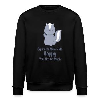 Eichhörnchen lustig - Stanley/Stella Unisex Bio-Sweatshirt ROLLER - Schwarz - Vorne - Nik (191cm)