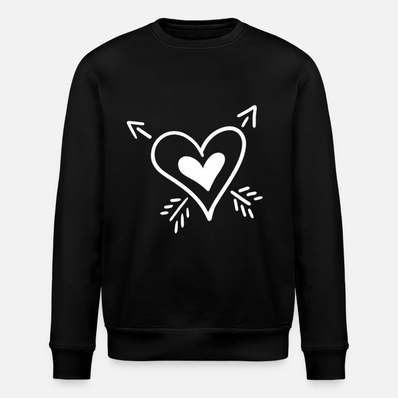 Heart Arrow - Stanley/Stella ROLLER Unisex Organic Sweatshirt - black