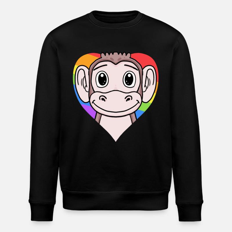 LGBT Animal Monkey Arc-en-ciel - Sweat bio ROLLER Stanley/Stella Unisexe - noir