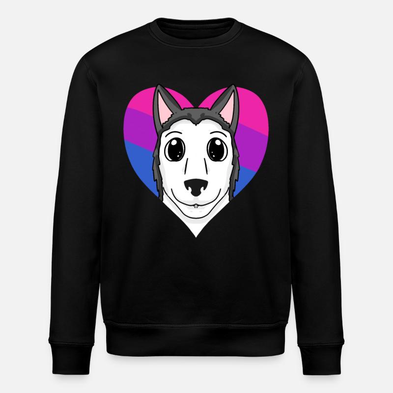 Bisexual Siberian Husky Dog Gift - Stanley/Stella ROLLER Unisex Organic Sweatshirt - black