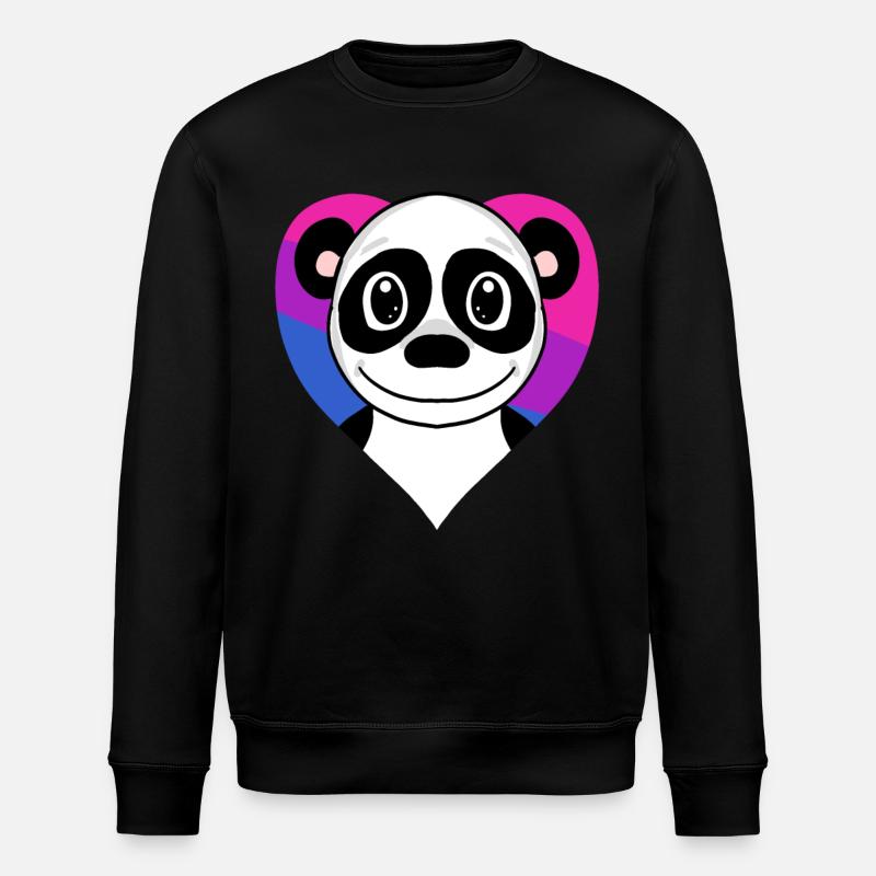 Bisexuell Panda Geschenk - Stanley/Stella Unisex Bio-Sweatshirt ROLLER - Schwarz