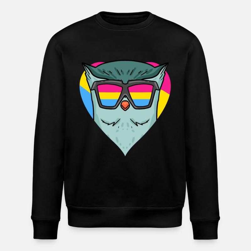 Pansexual Owl Gift - Stanley/Stella ROLLER Unisex Organic Sweatshirt - black