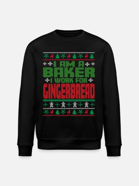 Baker Christmas Saying - Stanley/Stella ROLLER Unisex Organic Sweatshirt - black