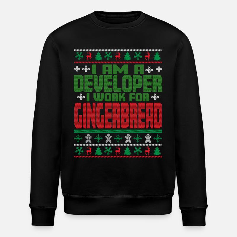 Software Developer Christmas Quote - Stanley/Stella ROLLER Unisex Organic Sweatshirt - black