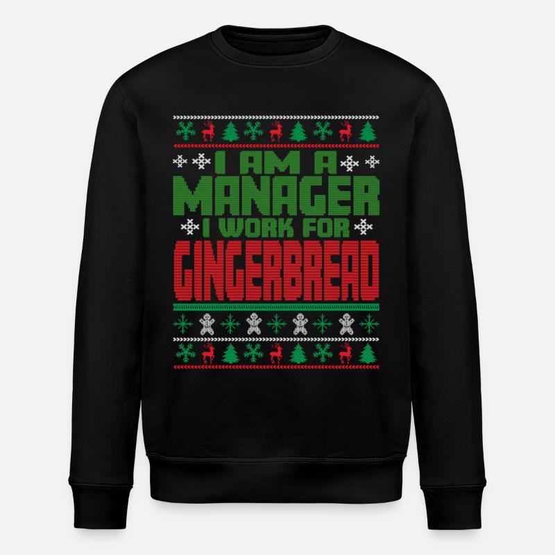 Manager Christmas Quote - Stanley/Stella ROLLER Unisex Organic Sweatshirt - black