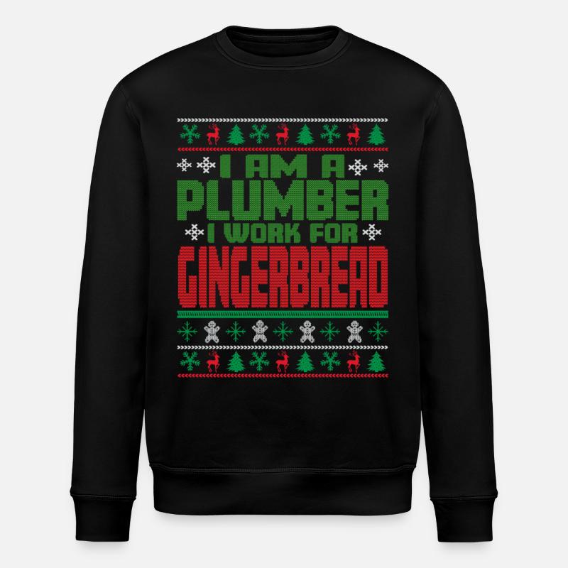 Plumber's Christmas Quote - Stanley/Stella ROLLER Unisex Organic Sweatshirt - black