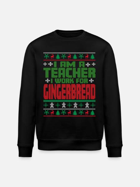 Teacher Christmas Saying - Stanley/Stella ROLLER Unisex Organic Sweatshirt - black