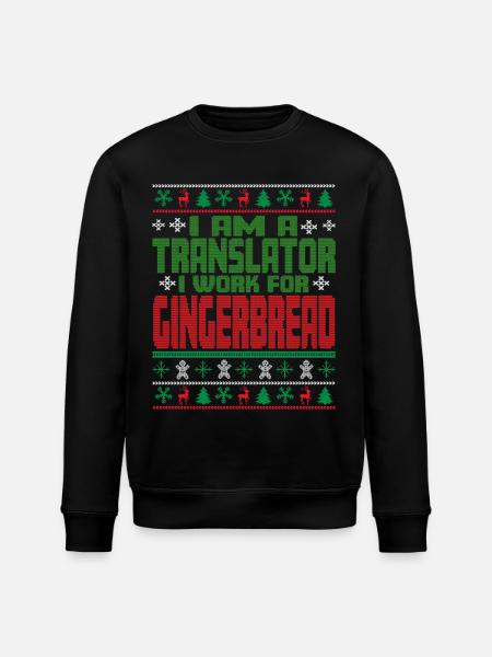 Translator Christmas Saying - Stanley/Stella ROLLER Unisex Organic Sweatshirt - black